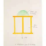 Vienna Gialla by Ettore Sottsass, Gouache, aquarelle et crayon, sold Nov 2017