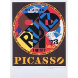 Picasso - 1974 by Robert Indiana, Sérigraphie en couleurs, signée, datée "1974" et numérotée IX/XXX (90 épreuves), sold Nov 2017