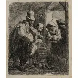 LES MUSICIENS AMBULANTS. by Rembrandt Harmensz van Rijn, Eau-forte., sold Jun 2017