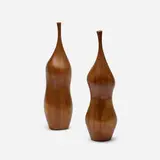 Salt and pepper mills from the El Salvador series, pair by Daniel Loomis Valenza, 1968, walnut, sold May 2023