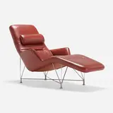 Superspider lounge chair by Kenneth Bergenblad, c. 1987, leather, chromed-plated steel, sold May 2023