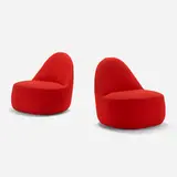 Mitt lounge chairs, pair by Claudia and Harry Washington, 2013, upholstery, sold May 2023