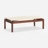 Coffee table by M.L. Magalhães, c. 1960, marble, rosewood, sold May 2023