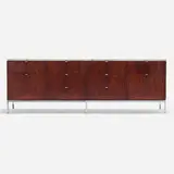 Executive Office cabinet by Florence Knoll, 1952, rosewood, marble, chrome-plated steel, sold May 2023