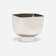 Centerpiece by Ward Bennett, c. 1970, silver-plated brass, sold May 2023
