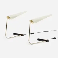 Sarus table lamps model 113, pair by David Weeks, 2021, powder-coated aluminum and steel, chrome-plated steel, sold May 2023