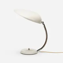 Cobra table lamp, model 901-T by Greta Magnusson Grossman, 1948, enameled steel, enameled aluminum, sold May 2023