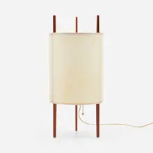 Table lamp by Isamu Noguchi, 1947, fiberglass-reinforced polyvinyl, cherry, sold May 2023