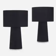 Big Shadow table lamps, pair by Marcel Wanders, 1998, linen, sold May 2023
