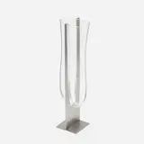 Vase, model S 510 by Carlo Nason, c. 1970, stainless steel, glass, sold May 2023