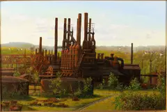 Industrial Landscape by Ron Schaefer, Oil on Canvas, offered Jun 2021