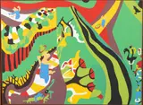 The Hedges and the Birds by Larry Connatser, 1965, Acrylic on Board, offered Jun 2021