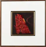 Red Abstract by Kazuo Wakabayashi, Oil on Board, offered Jun 2021