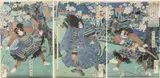 Triptych by Tsukioka Yoshitoshi, Woodblock, offered Mar 2021