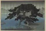 Ancient Pine at Onshi, Shiba Park by Kawase Hasui, Woodblock, offered Mar 2021