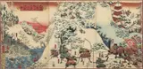 Battle in the Snowy Mountains by Utagawa Sadahide, c. 1840, Woodblock Triptych, offered Mar 2021