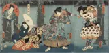 Actors in the Play Sanmon Gosan No Kiri, C by Utagawa Kunisada, 1854, Woodblock Triptych, offered Mar 2021