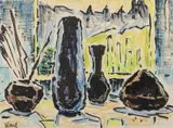 Still Life by Karl Schmidt-Rottluff, Pastel and India Ink, offered Mar 2021