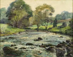 Little Lehigh Creek by John Berninger, Oil on Board, offered Mar 2021