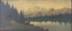 Landscape with Lake and Mountains by Lorenz Griffith, Oil on Board, offered Mar 2021