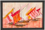 Sail Boat Race by James Meese, oil and pencil on board, offered May 2022