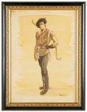 Hunting With by James Meese, Gouache on paper, offered May 2022