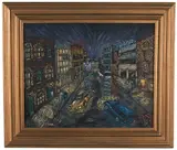 NYC Night Scene by Joseph Barr, Oil on canvas, offered May 2022