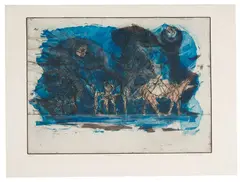 Moonwalkers by Jack, 1987, aquatint, offered May 2022