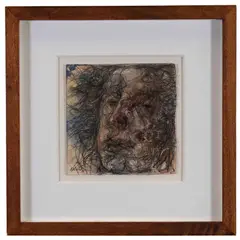 Female Expressionist Portrait by Jack, Gouache, ink wash and mixed media on paper, offered May 2022
