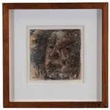 Female Expressionist Portrait by Jack, Gouache, ink wash and mixed media on paper, offered May 2022