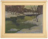 Landscape by Peer Gulbrandsen, Oil on masonite. 1956, offered May 2022