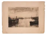 Gloucester Harbor by Stephen Parrish, Etching. After a painting by: W.M. Hunt. Circa 1880, offered Feb 2022