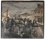 Southern American Street Scene and African American Life by John Austin Sands Monks, Oil on artist board, offered Feb 2022