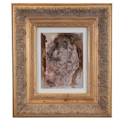 Figure by Jack, Gouache, ink wash and mixed media on paper, offered Feb 2022