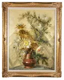 Thistle and Juniper by Beppe Grimani, Oil on canvas, offered Feb 2022