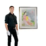 Mother and Child by Vũ Cao Đàm, lithograph, offered Oct 2021