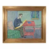 Circa 1930. Signed lower right by Max Schnitzler, Oil on burlap, offered Oct 2021