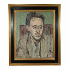 Circa 1945. Self-portrait. Signed lower right by Max Schnitzler, Oil on burlap, offered Oct 2021