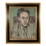 Circa 1945. Self-portrait. Signed lower right by Max Schnitzler, Oil on burlap, offered Oct 2021