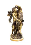 Cupid and Psyche - 19th / 20th century by Mathurin Moreau, bronze, sold Sep 2024