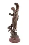 Crepuscle by Hippolyte Moreau, bronze sculpture on red marble base, sold Sep 2024