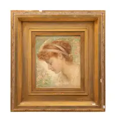 The Young Girl - 1889 by Frederick Stuart Church, oil on canvas, sold Sep 2024