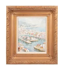 Port St. Jean by Lucien Delarue, oil on canvas, sold Sep 2024