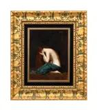 The Distraught Woman or 'Weeping Magdalene - mid 19th century by Jean-Jacques Henner, oil on canvas, sold Sep 2024