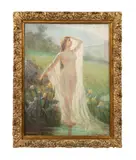 The Awakening of the Source (l'Eveil de La Source) - 1905 by Léon Printemps, oil on canvas, sold Sep 2024