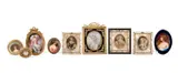 late 19th to early 20th century. Collection of nine miniature portraits of beauties comprising by Various Artists, oil on bone portraits, sold Sep 2024