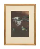 White Eyed Vireo - circa 1972 by Edward Von Siebold Dingle, 1972, watercolor on paper board, sold Oct 2024