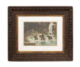 Cowboys On Horseback - 1944 by Edward Borein, watercolor on paper, sold Oct 2024