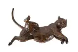 Cat - 1996 by Dan Ostermiller, bronze, sold Oct 2024