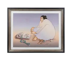 Trading Woman - 1985 by R. C. Gorman, lithograph on paper, sold Oct 2024